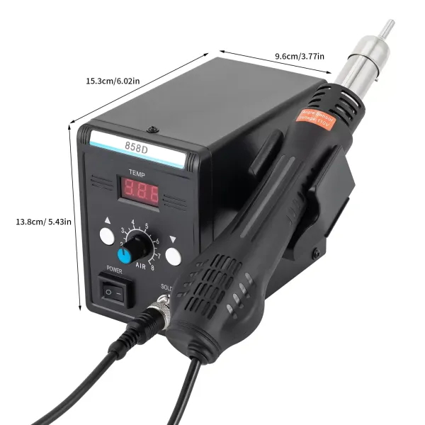 Horkovzdušná přepracovací stanice, 220V SMD pájecí stanice s horkovzdušnou pistolí, pro elektroniku, odpájecí pájecí opravy