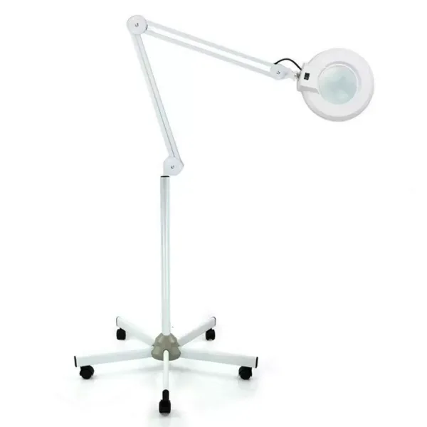 Zvětšovací lampa s 5 kolečky s mobilní podporou Světlo s lupou pro kosmetický salon, lékařskou ordinaci (8 dioptrií)