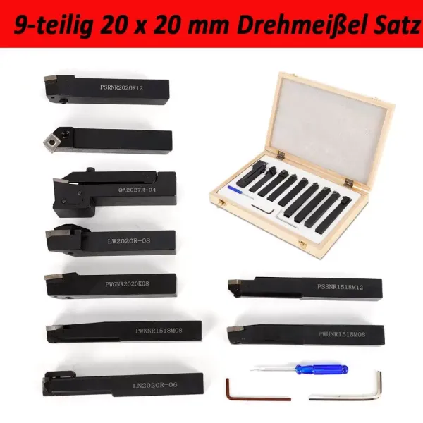Sada 9dílných řezných nástrojů z karbidu wolframu