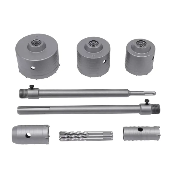 Sada 9 diamantových vrtáků, včetně vrtacího boxu, průměr: 30/40/68/80/100 mm Sada 9 diamantových vrtáků, včetně vrtacího boxu, průměr: 30/40/68/80/100 mm