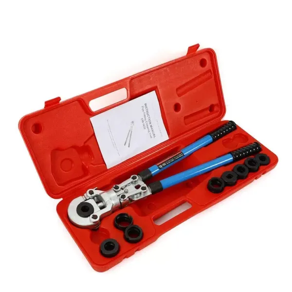 Sada krimpovacích nástrojů PEX pro měděné krimpovací kroužky PEX c/w PEX řezačka Go-no-go Gauge 12-32 mm Krimpovací nástroj s otočnou hlavou Nástroj na krimpování trubek 360 stupňů Sada krimpovacích nástrojů PEX pro měděné krimpovací kroužky PEX c/w PEX řezačka Go-no-go Gauge 12-32 mm Krimpovací nástroj s otočnou hlavou Nástroj na krimpování trubek 360 stupňů
