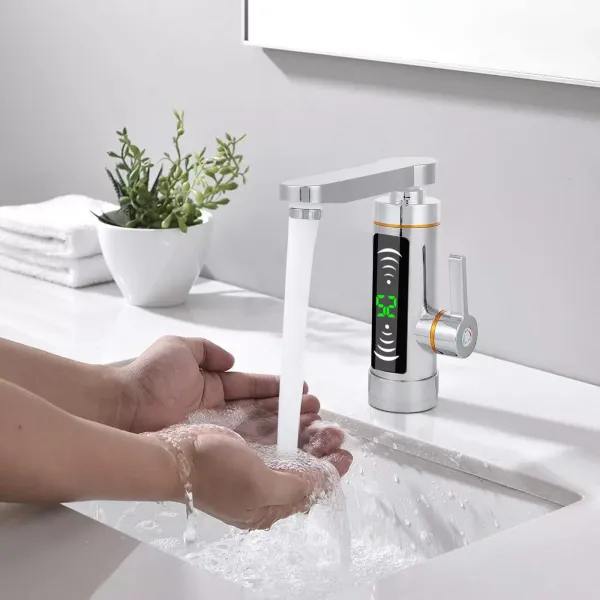 Baterie s okamžitým ohřívačem horké vody 3000W - 360° otočná elektrická baterie - Baterie s rychlým ohřevem s LED indikátorem teploty