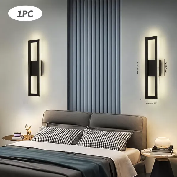 Vnitřní LED nástěnné svítidlo 19W Moderní nástěnná svítidla Dlouhá nástěnná světelná lišta 15,74 palce teplé, bílé světlo pro obývací pokoj Garáž Ložnice
