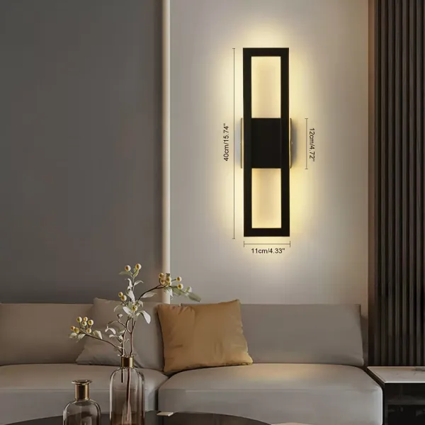 Vnitřní LED nástěnné svítidlo 19W Moderní nástěnná svítidla Dlouhá nástěnná světelná lišta 15,74 palce teplé, bílé světlo pro obývací pokoj Garáž Ložnice