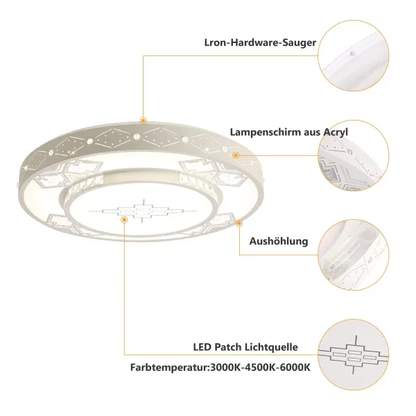 Moderní stmívatelné LED závěsné svítidlo, moderní LED stropní svítidlo, moderní zapuštěné stropní svítidlo pro ložnici a obývací pokoj