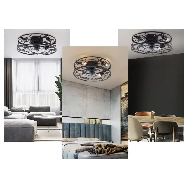 Yolancity stropní ventilátor se světlem, lampa s ventilátorem a dálkovým ovládáním časovače, 6 nastavitelných úrovní pro obývací pokoj, jídelnu, ložnici,
