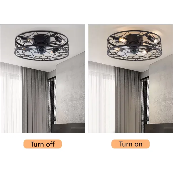 Yolancity stropní ventilátor se světlem, lampa s ventilátorem a dálkovým ovládáním časovače, 6 nastavitelných úrovní pro obývací pokoj, jídelnu, ložnici,