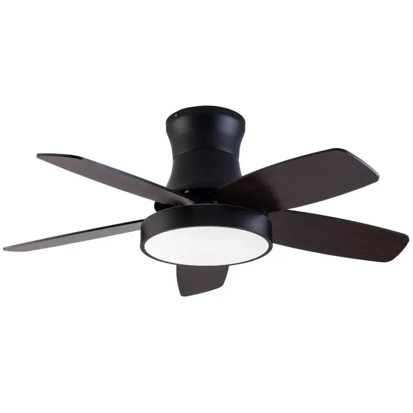 42palcový ventilátorový lustr-BT258 černé hnědo-tříbarevné světlo s frekvenčním převodem a dálkovým ovládáním
