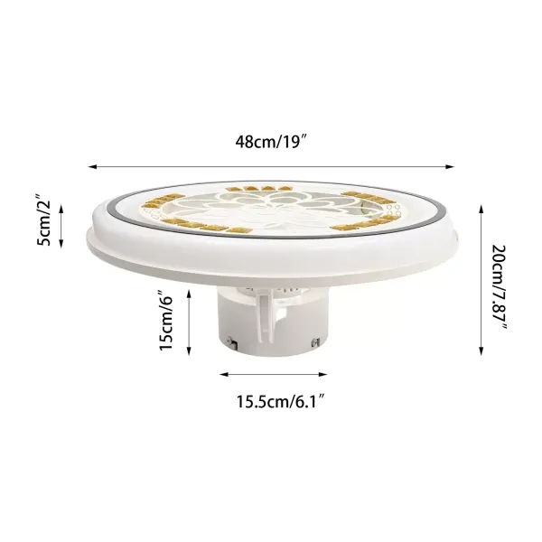 Stropní světlo Dálkové ovládání Stropní moderní LED Obývací pokoj Ložnice Lampa s ventilátorem Kulaté bezlopatkové stropní ventilátorové světlo LED stmívatelné lustrové svítidlo