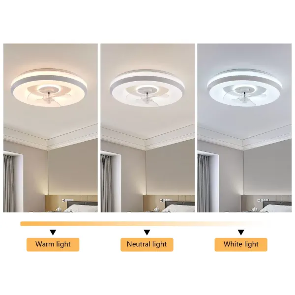 Moderní nízkoprofilový stropní ventilátor se světlem a funkcí dálkového stmívání s nočním režimem, 18,5palcový bílý stropní ventilátor Moderní nízkoprofilový stropní ventilátor se světlem a funkcí dálkového stmívání s nočním režimem, 18,5palcový bílý stropní ventilátor