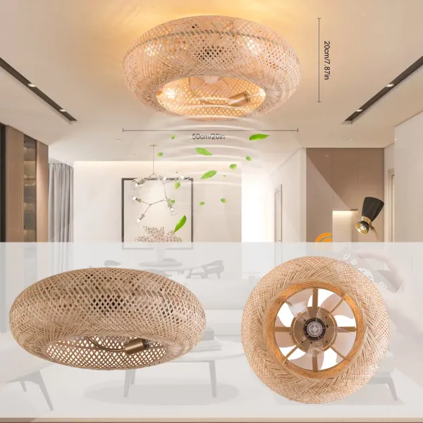 Stropní ventilátor s klecovým stropem, svítidlo pro zapuštěný stropní ventilátor do ložnice, obývacího pokoje a kuchyně