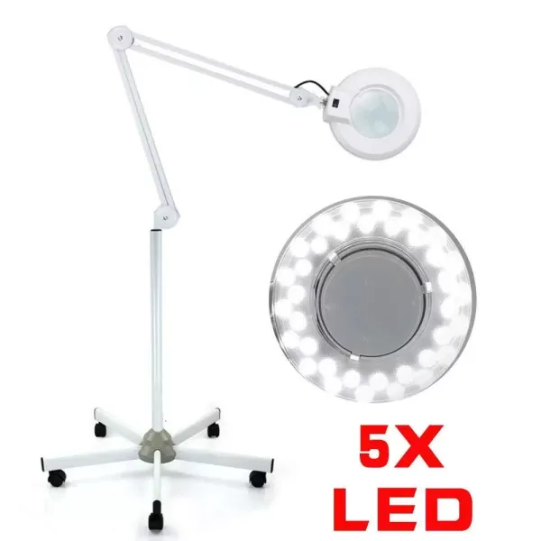 22W 5X LED lupa s mobilním stojanem a bílými kolečky Lupa Světlo pro kosmetický salon, lékařskou ordinaci (5 dioptrií) 22W 5X LED lupa s mobilním stojanem a bílými kolečky Lupa Světlo pro kosmetický salon, lékařskou ordinaci (5 dioptrií)