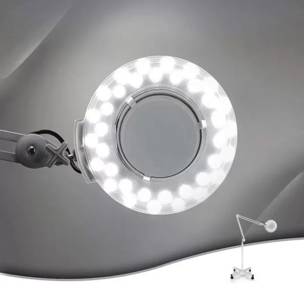 22W 5X LED lupa s mobilním stojanem a bílými kolečky Lupa Světlo pro kosmetický salon, lékařskou ordinaci (5 dioptrií) 22W 5X LED lupa s mobilním stojanem a bílými kolečky Lupa Světlo pro kosmetický salon, lékařskou ordinaci (5 dioptrií)