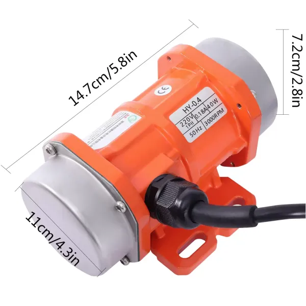 Jednofázový střídavý elektrický vibrační motor 3000 ot./min Asynchronní vibrační motor IP65 Vodotěsný betonový vibrační kabel (40W)
