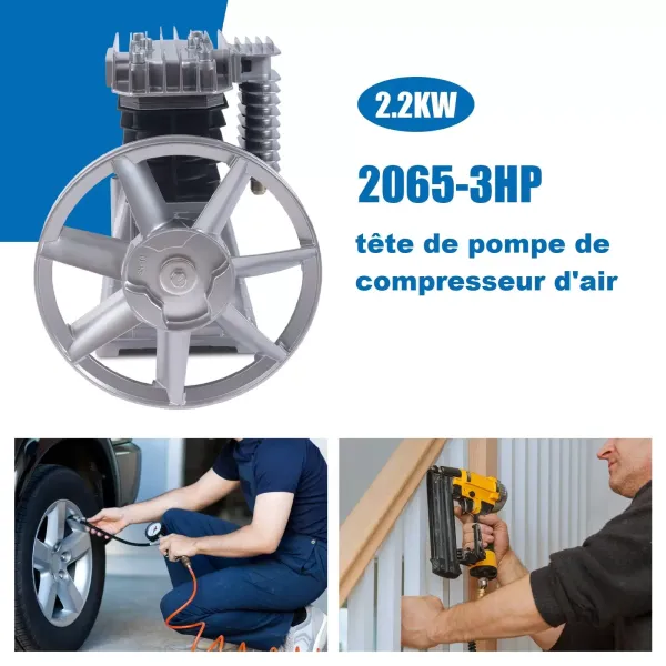 2,2 kW 2065-3 HP Hlava mazaného vzduchového čerpadla 3 HP válec 250 l/min