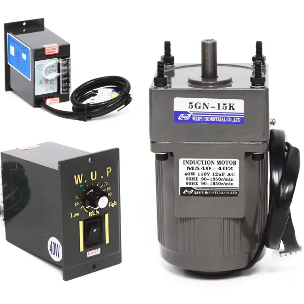 AC 220V elektrický převodový motor 40W jednofázový asynchronní převodový motor s regulátorem rychlosti (15K), 9 ot./min.