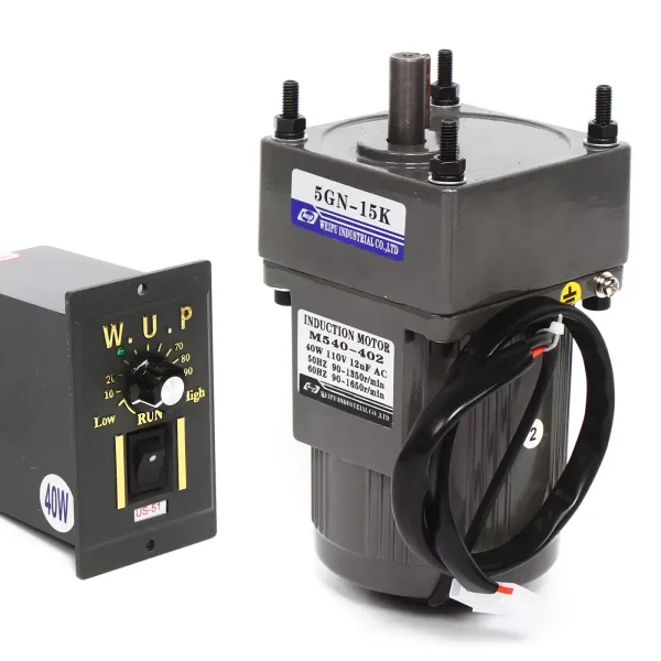AC 220V elektrický převodový motor 40W jednofázový asynchronní převodový motor s regulátorem rychlosti (15K), 9 ot./min.