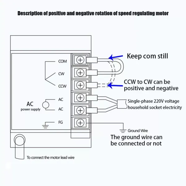 Elektromotor 90 W 220 V AC Asynchronní motor Jednofázový motor + regulátor otáček (20 K).
