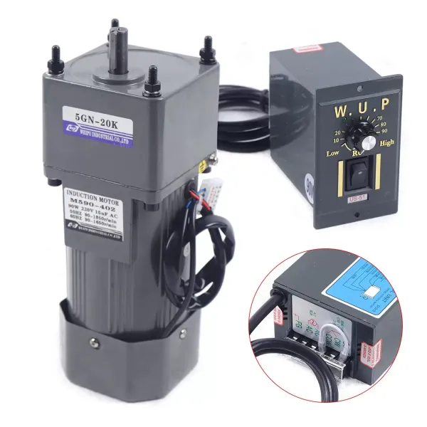 Elektromotor 90 W 220 V AC Asynchronní motor Jednofázový motor + regulátor otáček (20 K).