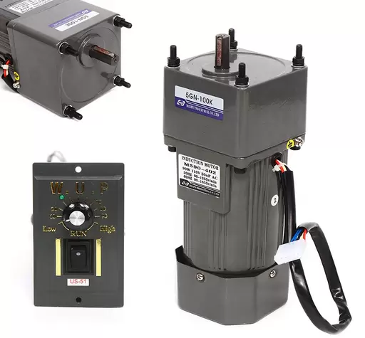 Elektrický převodový motor AC 220V 90W jednofázový asynchronní převodový motor s regulátorem rychlosti (100K), 13,5 ot./min