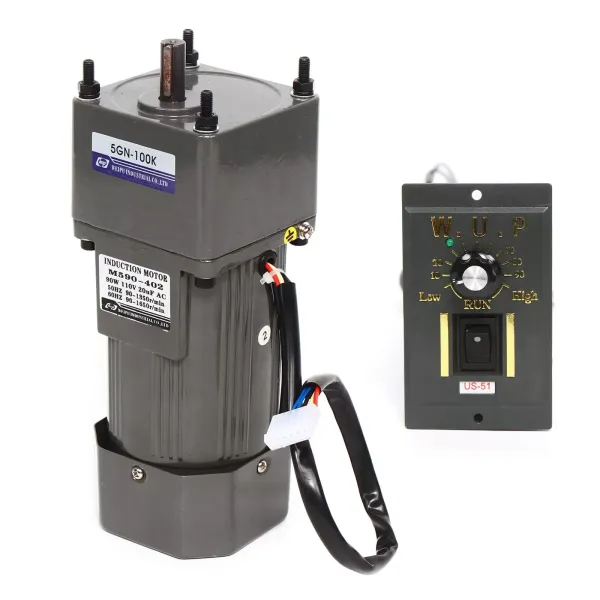AC 220V elektrický převodový motor 90W jednofázový asynchronní převodový motor s regulátorem rychlosti (100K), 13,5 ot./min