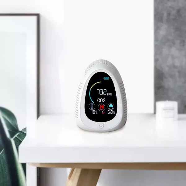 Detektor oxidu uhličitého Měřič CO2 Monitor kvality vzduchu Detektor kvality vzduchu Bílá Wifi verze pro obývací pokoje Ložnice Jídelny Studovny