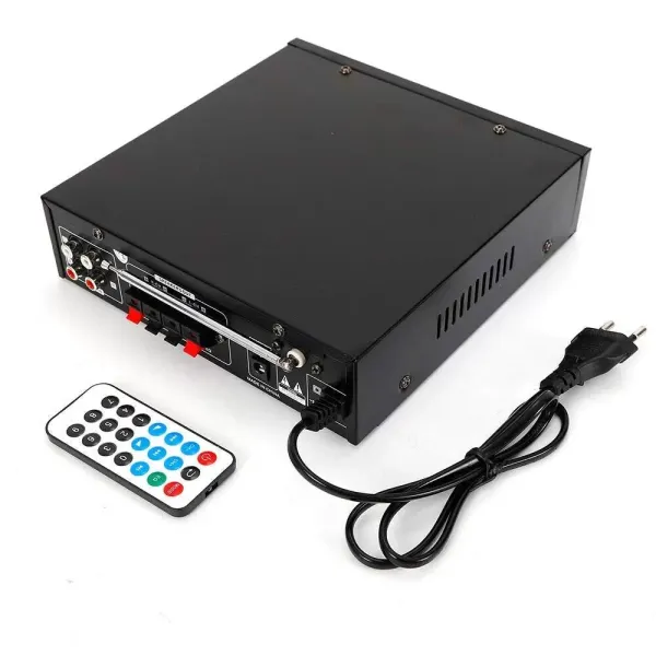 HiFi stereo zesilovač - digitální Bluetooth - FM audio zesilovač - 12V/220V - 2CH Vestavěný Bluetooth zesilovač