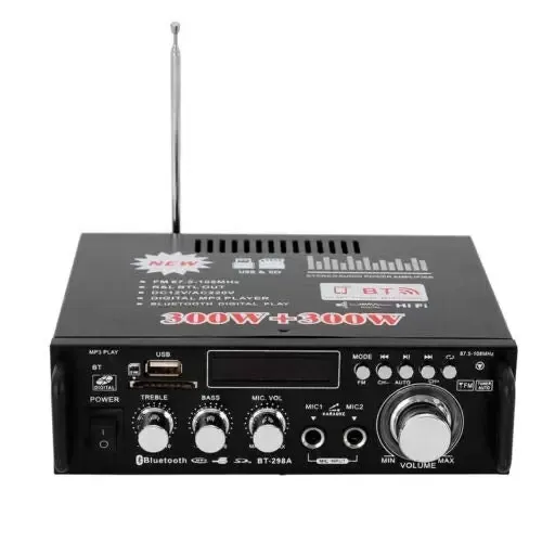 600W 2kanálový mini hifi digitální hifi audio zesilovač + dálkový ovladač
