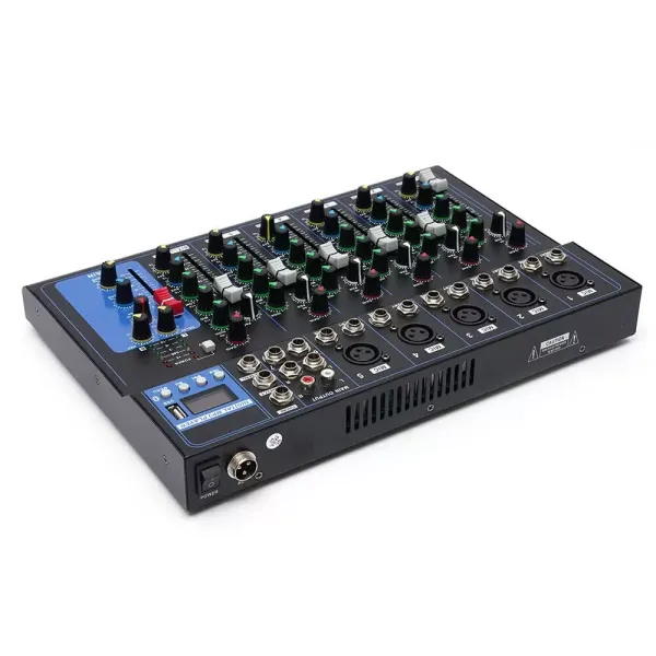 7kanálový Bluetooth audio mixážní pult USB DJ Sound 48V Phantom mixážní pult pro kytaristy, zpěváky nebo producenty