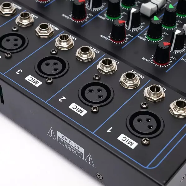 7kanálový Bluetooth audio mixážní pult USB DJ Sound 48V Phantom mixážní pult pro kytaristy, zpěváky nebo producenty