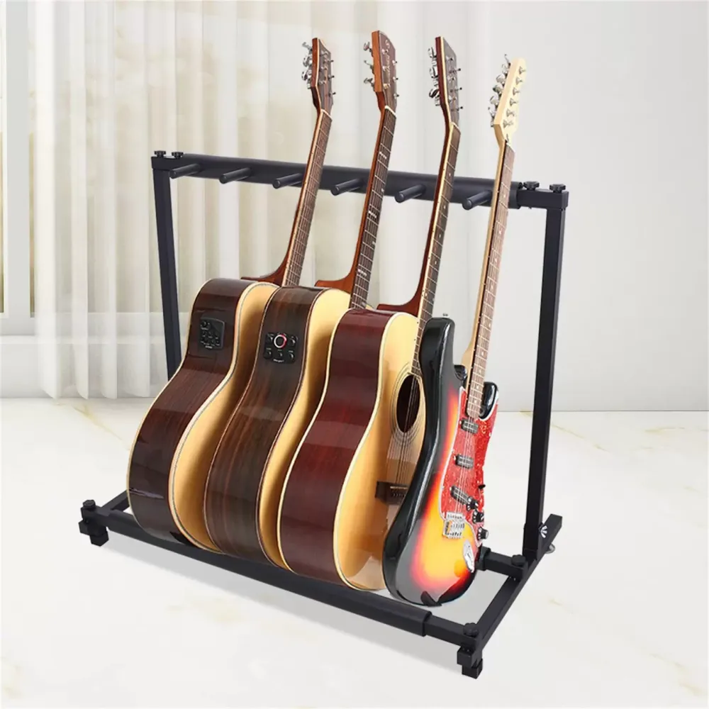 Stojan Power Strip pro basovou kytaru – pojme 5 kytar – černý