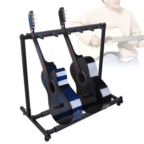 Stojan Power Strip pro basovou kytaru – pojme 5 kytar – černý