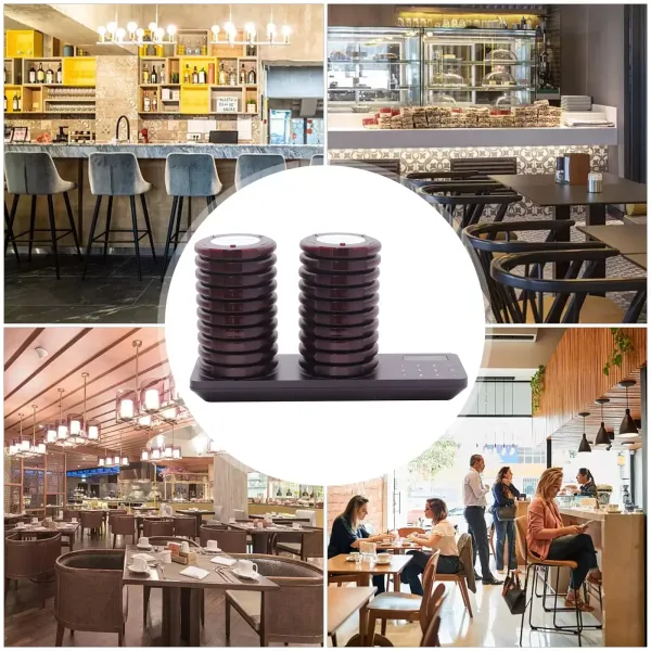 20 pagerů, sada čísel vzdálené restaurace, mini pager, 3 režimy volání, 20 hodin pohotovostního režimu