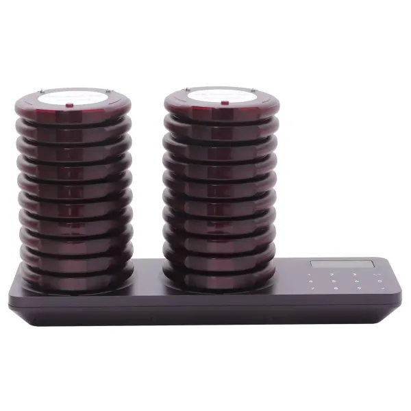 20 pagerů, sada čísel vzdálené restaurace, mini pager, 3 režimy volání, 20 hodin pohotovostního režimu