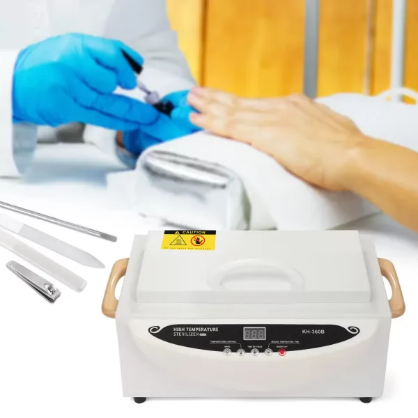 Horkovzdušný sterilizátor Sterilizátor 500W 220V/50Hz pro nástroje na nehty, kovová nádoba, nástroje pro krásu vlasů (500W)