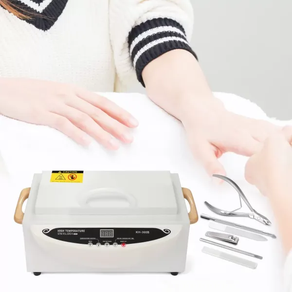 Horkovzdušný sterilizátor Sterilizátor 500W 220V/50Hz pro nástroje na nehty, kovová nádoba, nástroje pro krásu vlasů (500W)
