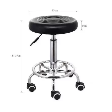 Otočná stolička s kolečky - Výškově nastavitelná - 44 cm až 57 cm - Funkční pracovní stolička - pro kadeřníka - Estetika - Zubař Bar Studio