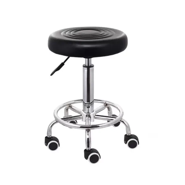 Otočná stolička s kolečky - Výškově nastavitelná - 44 cm až 57 cm - Funkční pracovní stolička - pro kadeřníka - Estetika - Zubař Bar Studio Otočná stolička s kolečky - Výškově nastavitelná - 44 cm až 57 cm - Funkční pracovní stolička - pro kadeřníka - Estetika - Zubař Bar Studio