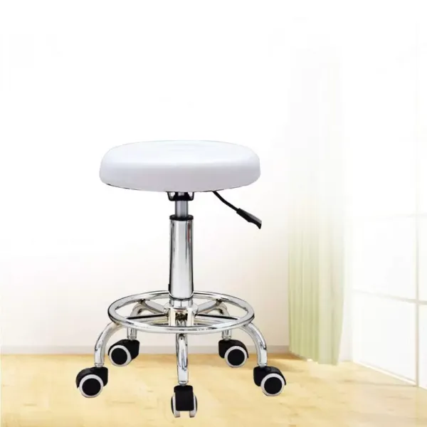 Kancelářský stolek s kolečky otočný o 360° Výška nastavitelná od 44 do 57 cm Bílá Kancelářský stolek s kolečky otočný o 360° Výška nastavitelná od 44 do 57 cm Bílá