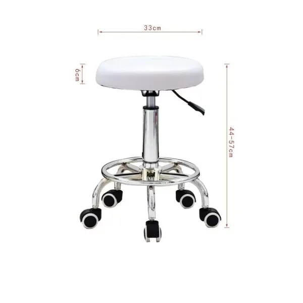 Kancelářský stolek s kolečky otočný o 360° Výška nastavitelná od 44 do 57 cm Bílá