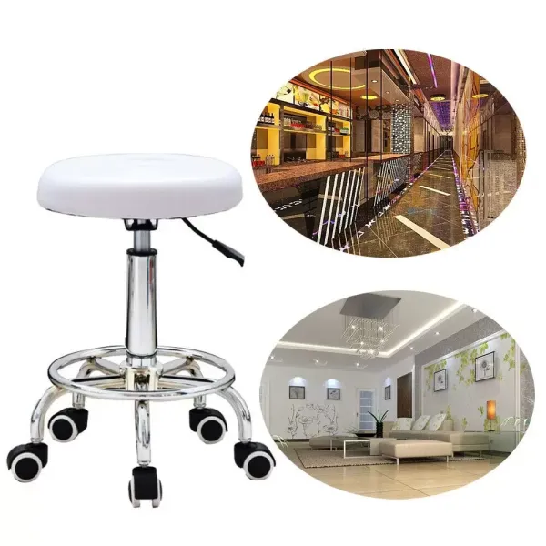 Kancelářský stolek s kolečky otočný o 360° Výška nastavitelná od 44 do 57 cm Bílá Kancelářský stolek s kolečky otočný o 360° Výška nastavitelná od 44 do 57 cm Bílá