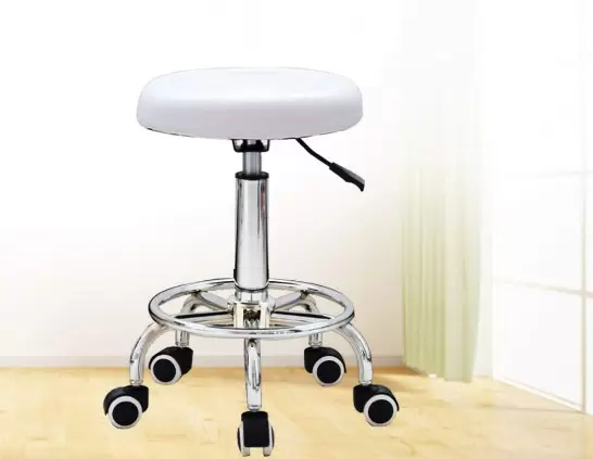 Kancelářský stolek s kolečky otočný o 360° Výška nastavitelná od 44 do 57 cm Bílá