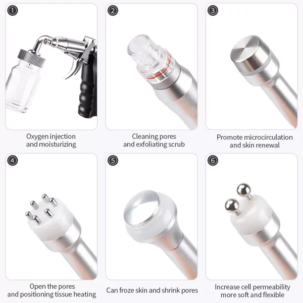 Hydrafaciální zařízení 6 v 1 Vodíkový kyslíkový kosmetický stroj Hydrafaciální zařízení Hydro Microdermabrasion Cleaning Device