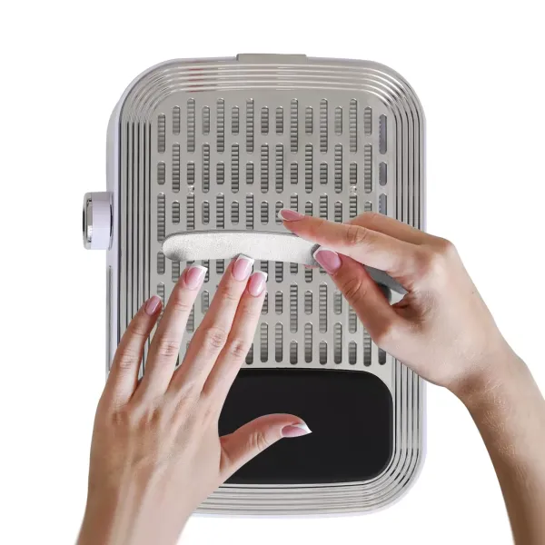 Vysavač na nehty s filtrem, 80W odsávání prachu, 4000 ot./min., pro nail art, salon, modelářství (bílý)