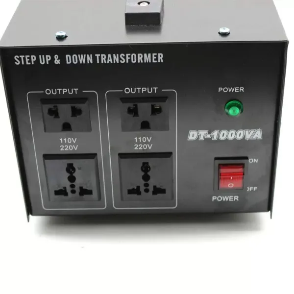 Měnič napětí 110V-220V/220V-110V USA Transformátor na evropskou zásuvku s automatickým krokem nahoru a dolů (1000W)