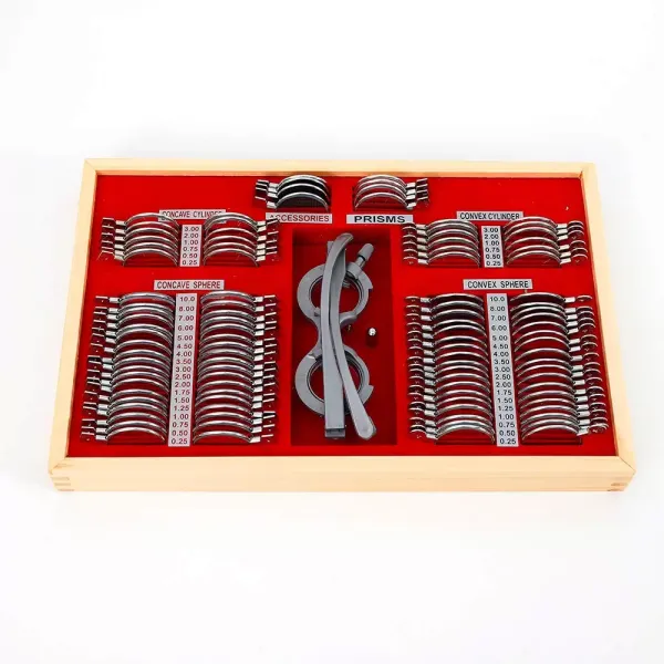 104dílná profesionální testovací skleněná krabička, skleněná krabička, rám odměrných brýlí, křížový válec, 38x27x6cm 104dílná profesionální testovací skleněná krabička, skleněná krabička, rám odměrných brýlí, křížový válec, 38x27x6cm