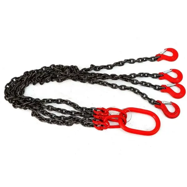 Jeřábový řetěz se 4 nohami 5T Ø 8mm Řetěz Jeřábový Řetěz Řetěz Řetězové závěsy Jeřábové závěsy Řetězové závěsy Řetězové závěsy