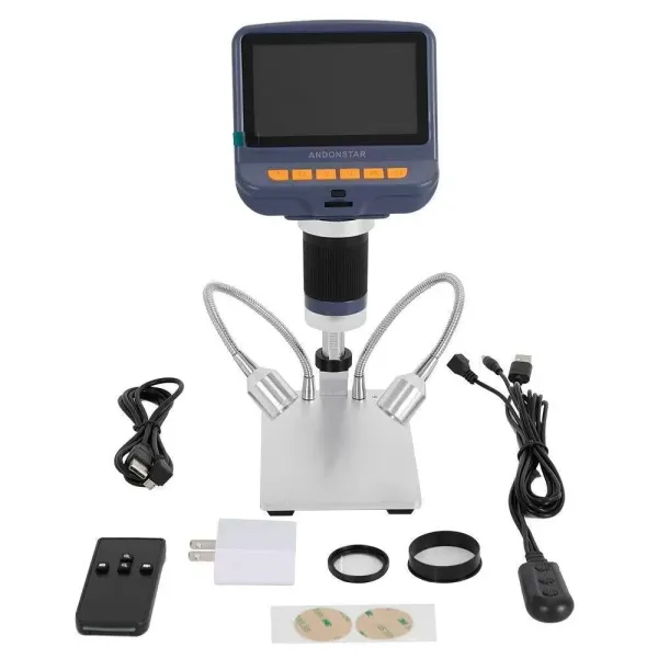 Digitální mikroskop LCD - AD106 HDMI - Digitální mikroskop s 8 vestavěnými LED diodami + 2 LED světly - USB 300 Digitální mikroskop LCD - AD106 HDMI - Digitální mikroskop s 8 vestavěnými LED diodami + 2 LED světly - USB 300