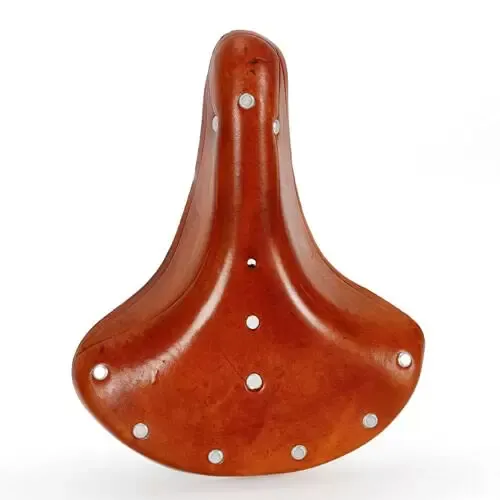 Sedlo na kolo z hovězí kůže, retro nýtovaný styl, měkký polštář, 26 x 21,5 cm Sedlo na kolo z hovězí kůže, retro nýtovaný styl, měkký polštář, 26 x 21,5 cm