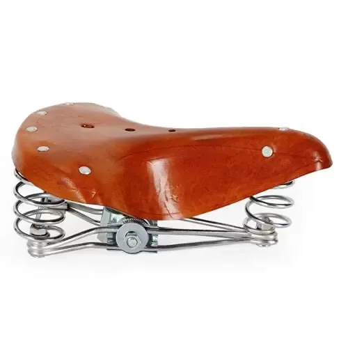 Sedlo na kolo z hovězí kůže, retro nýtovaný styl, měkký polštář, 26 x 21,5 cm Sedlo na kolo z hovězí kůže, retro nýtovaný styl, měkký polštář, 26 x 21,5 cm